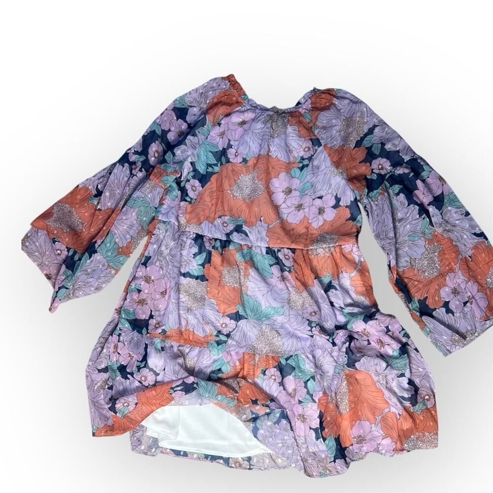 Piper + Scoot Finlinson Swiss Dot Floral Dress in Lilac + Navy Small - Picture 8 of 11